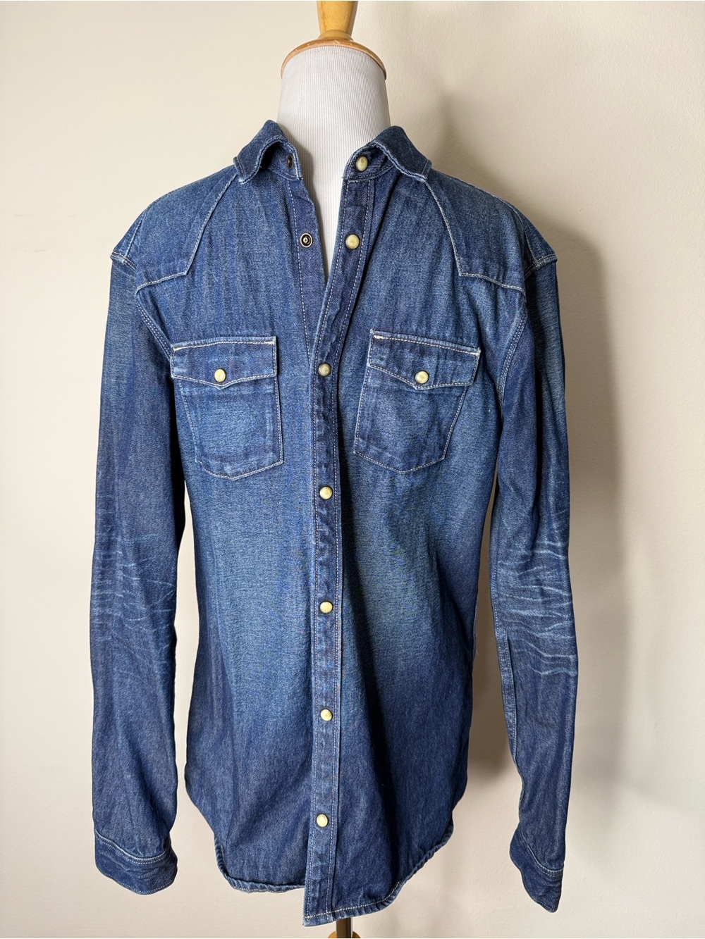 All Saints Denim Snap Front Irby Western Shirt